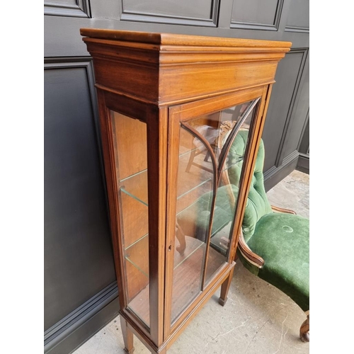 1819 - A Victorian walnut and green upholstered occasional chair; together with an Edwardian display cabine... 