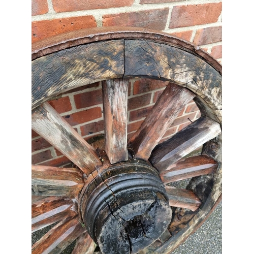 1821 - A very large antique cartwheel, 110cm wide; together with another smaller, 65cm wide.... 