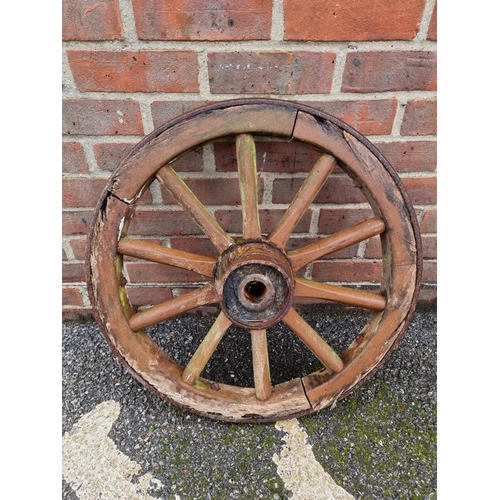 1821 - A very large antique cartwheel, 110cm wide; together with another smaller, 65cm wide.... 