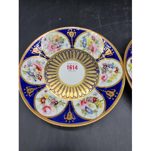 1614 - Three 19th century Swansea porcelain plates, one marked, 21.5cm diameter. 