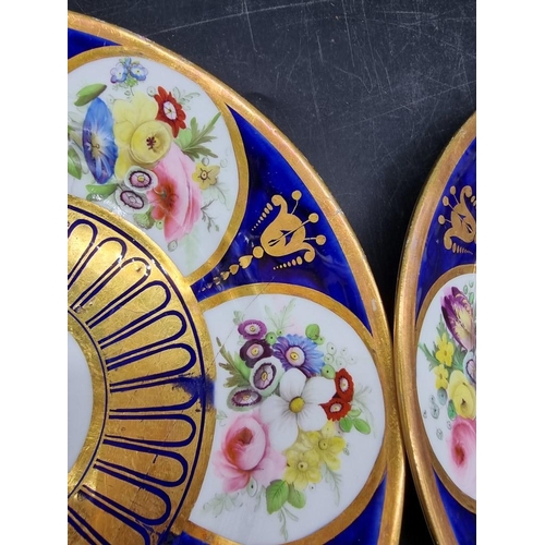 1614 - Three 19th century Swansea porcelain plates, one marked, 21.5cm diameter. 