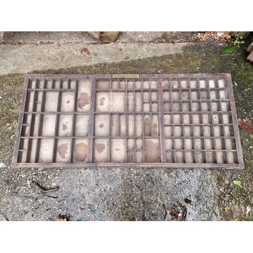 1835 - An old printing block tray; together with an Edwardian twin handled tray and two other items. (4)... 