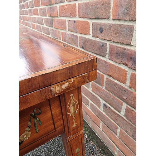 1038 - A good late Victorian satinwood, painted, line inlaid and crossbanded bonheur du jour, in the m... 