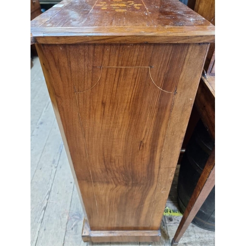 1066 - A Victorian walnut and inlaid pier cabinet, 53.5cm wide.