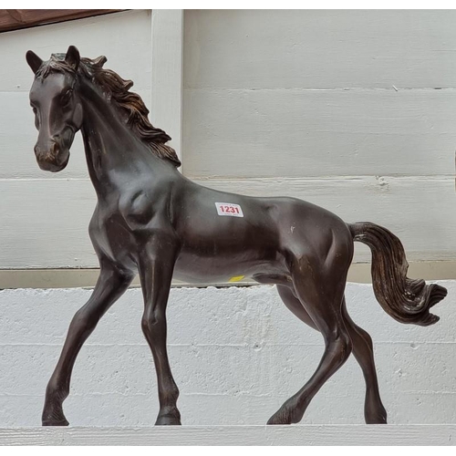 1231 - A bronze horse, 45.5cm high.