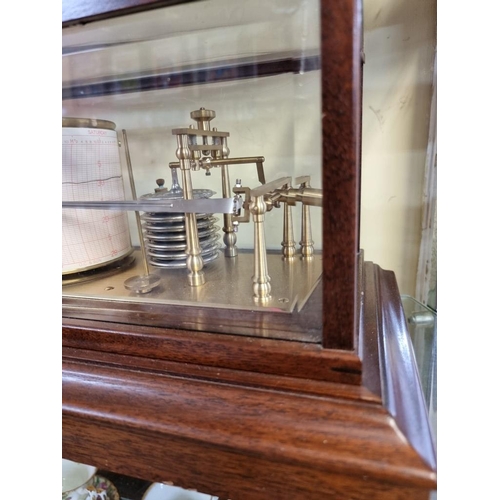 1331 - A mahogany cased barograph, with chart drawer, 36cm wide. 