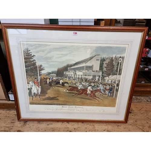 1198 - After Charles Hunt, 'Grand Stand, Goodwood', a reproduction colour print, I.47 x 69.5cm; together wi... 