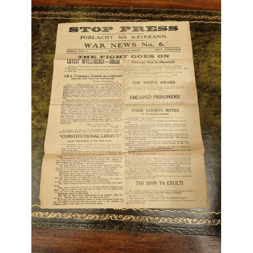 216 - IRISH REPUBLICANS: 'Stop Press..Poblacht Na h=Eireann..War News No.6': single page printed broadside... 