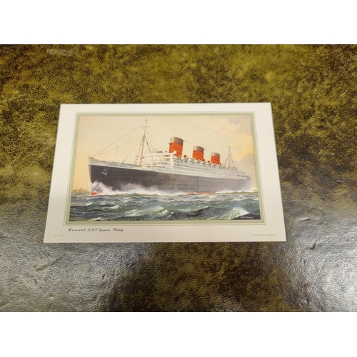 218 - CUNARD LINE: collection of 21 items of printed stationery, Cunard Lines, 1950s period, to include br... 