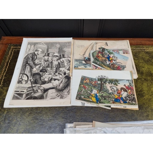 224 - PRINTS & ENGRAVINGS: group of 20 satirical and other prints, largely 19thc, including topog... 