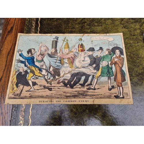 224 - PRINTS & ENGRAVINGS: group of 20 satirical and other prints, largely 19thc, including topog... 