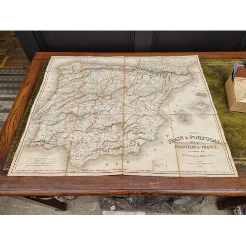 239 - FOLDING MAP: 'Map of Spain & Portugal with the frontiers of France..', London, C Smith & Son... 