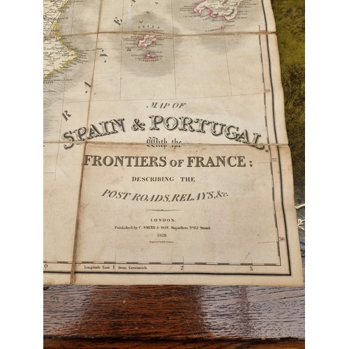 239 - FOLDING MAP: 'Map of Spain & Portugal with the frontiers of France..', London, C Smith & Son... 