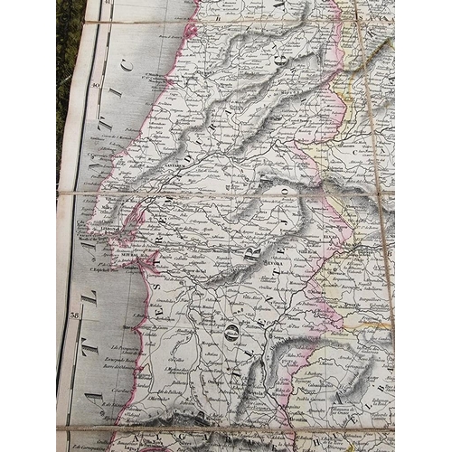 239 - FOLDING MAP: 'Map of Spain & Portugal with the frontiers of France..', London, C Smith & Son... 