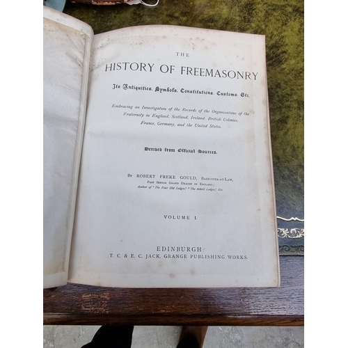 191 - MASONIC REGALIA: a collection in 2 old leather cases, plus 2 books. (Box)