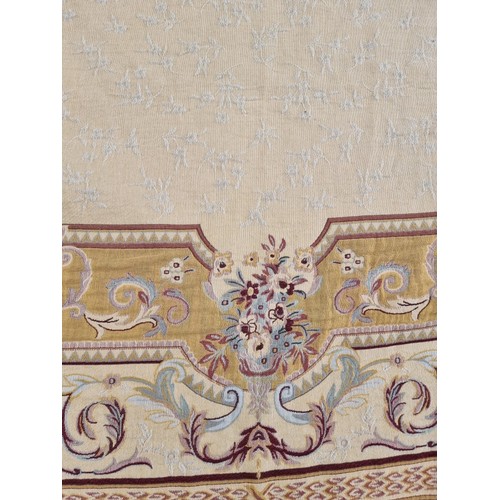 1596 - A large Aubusson style throw, 244cm x 285cm.