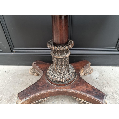 1060 - A William IV rosewood pedestal table, 91.5cm wide.