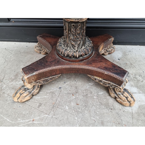 1060 - A William IV rosewood pedestal table, 91.5cm wide.