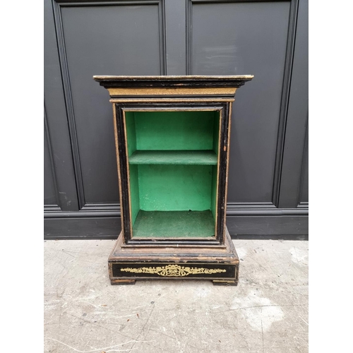 1071 - A small unusual 19th century reverse glass painted open side cabinet, 82 x 53cm, (s.d.).... 