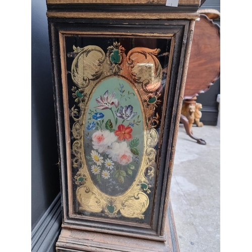 1071 - A small unusual 19th century reverse glass painted open side cabinet, 82 x 53cm, (s.d.).... 