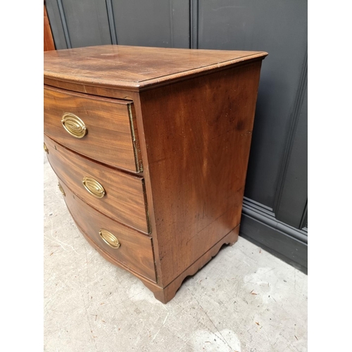 1073 - A 19th century mahogany bowfront chest of drawers, 94.5cm wide.   