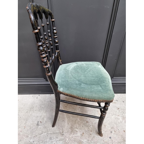 1088 - A 19th century ebonized side chair.