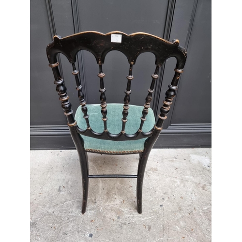 1088 - A 19th century ebonized side chair.