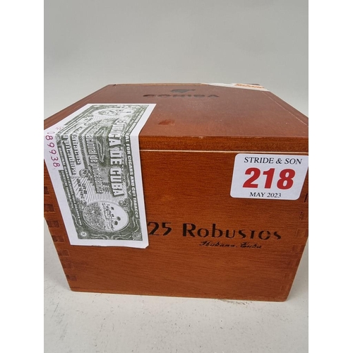 218 - A sealed box of 25 Cohiba 'Robustos' cigars.