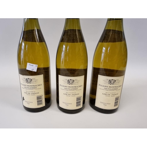 35 - Three 75cl bottles of Puligny-Montrachet, 1er Cru Les Folatieres, 1999, Louis Jadot. (3)... 