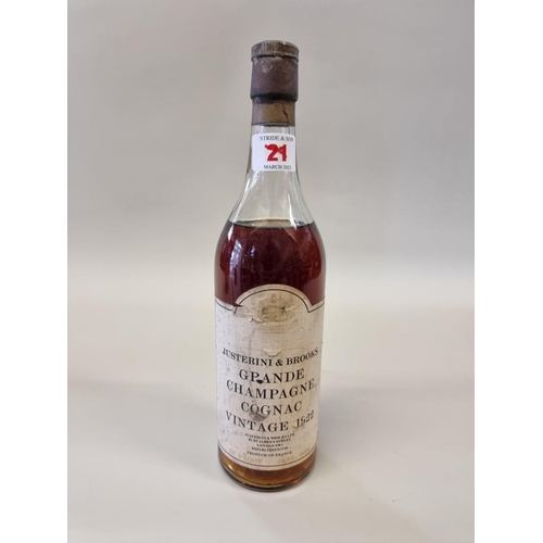 66 - A 24 fl.oz. bottle of J & B 1922 vintage Grande Champagne Cognac.