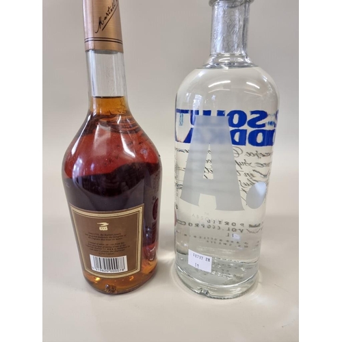 69 - A 70cl bottle of Martell VS cognac; together with a 1 litre bottle of Absolut vdka. (2)... 