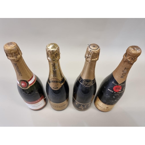 70 - Three 75cl bottles of NV champagne, to include: Moet & Chandon; together with another bottle of ... 