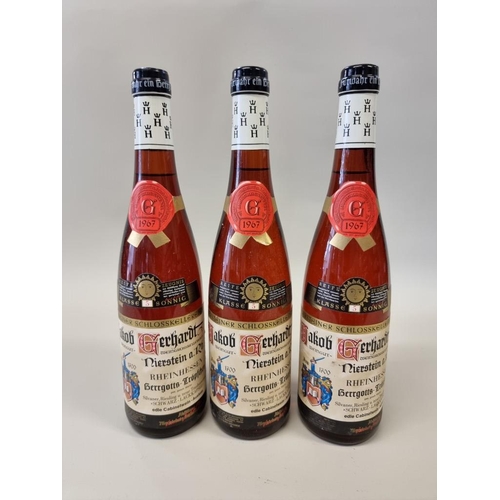 72 - Three 75cl bottles of Niersteiner Hergottstroppfchen Auslese, 1967, Gerhardt. (3)