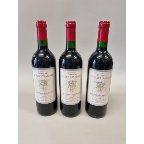 73 - Three 75cl bottles of Chateau La Fleur Plaisance, Saint Emiion Grand cru, 1998. (3)