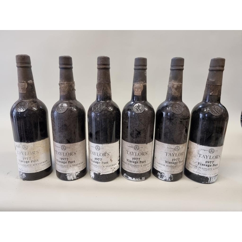 80 - Six 75cl bottles of Taylor's 1977 vintage port. (6)