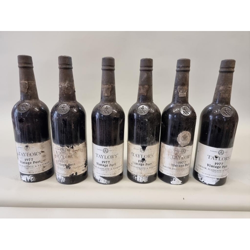 81 - Six 75cl bottles of Taylor's 1977 vintage port. (6)