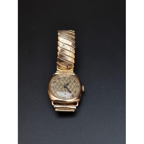 858 - A 9ct gold 'Non-Magnetic' manual wind wristwatch, 29mm, having Swiss movement, Chester 1930, on... 