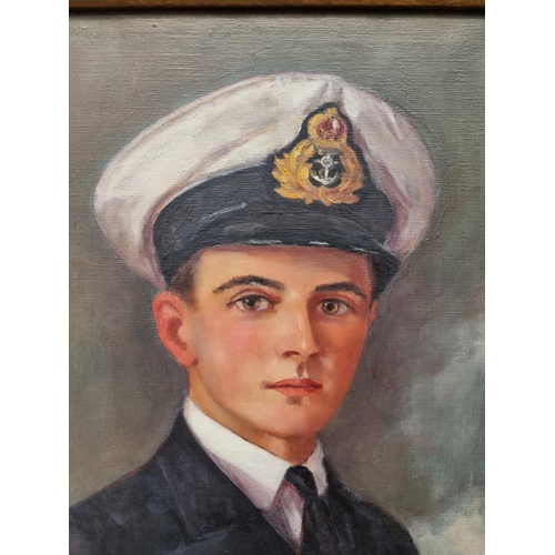 1105 - WITHDRAWN FROM SALE English School, first half 20th century, bust length portrait of young naval off... 