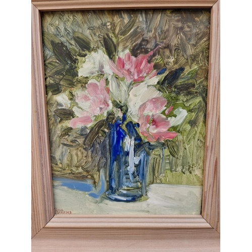 1119 - Paul Gaisford, still life of flowers in a vase, signed, oil on board, 22 x 17cm.