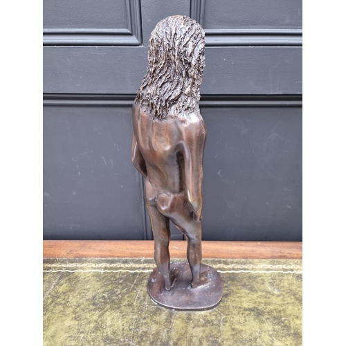 1155 - A large bronze nude, indistinctly signed, 56.5cm high.