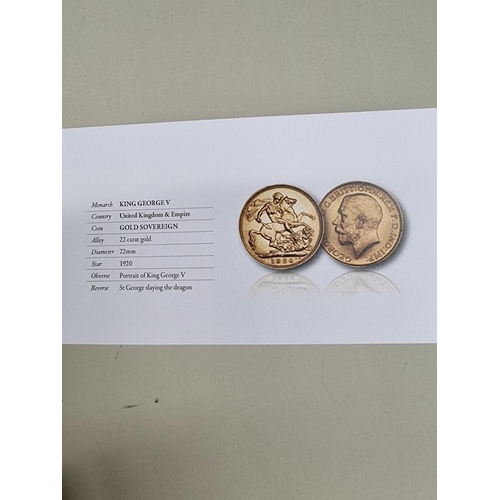 250 - Coins: 'The Unknown Warrior Centenary 1920 Heritage Gold Sovereign Set', comprising: a George V 1920... 