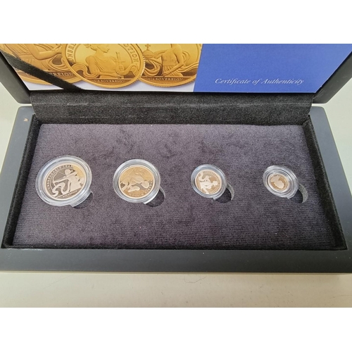 254 - Coins: an Alderney '2022 Her Majesty's Graces Platinum Jubilee Gold Sovereign Prestige Set', compris... 