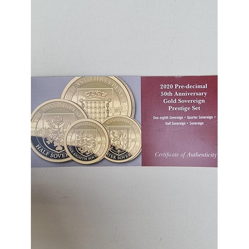 256 - Coins: a Tristan Da Cunha '2020 Pre-decimal 50th Anniversary Gold Sovereign Prestige Set', comprisin... 