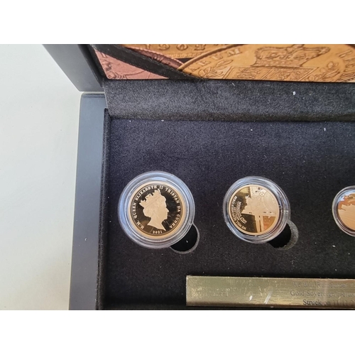 258 - Coins: a Tristan Da Cunha '2021 We Will Remember Them Gold Sovereign Deluxe Set', comprising: sovere... 