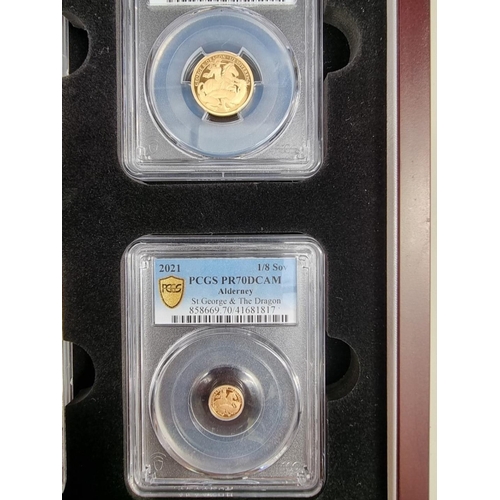 264 - Coins: an Alderney '2021 George and The Dragon 200th Anniversary Gold Sovereign Deluxe Set', compris... 