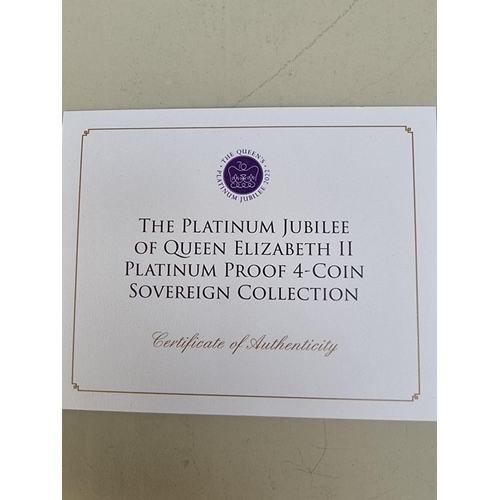 269 - Coins: a 2022 Alderney 'The Platinum Jubilee of Queen Elizabeth II Platinum Proof 4-Coin Sovereign C... 