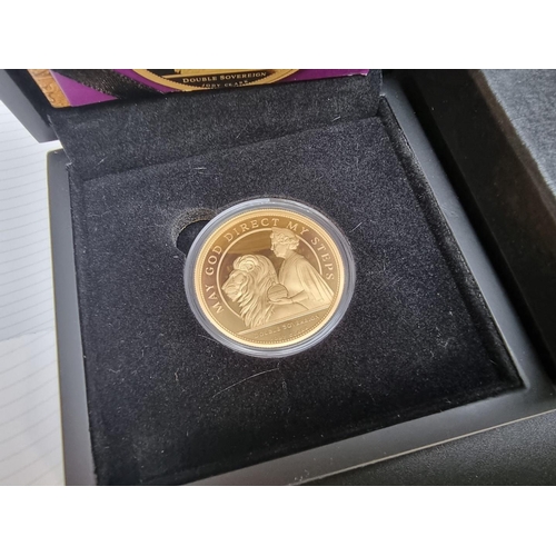 278 - Coins: an Alderney '2021 Queen's 95th Birthday 24 Carat Gold Proof Double Sovereign', with CoA and b... 