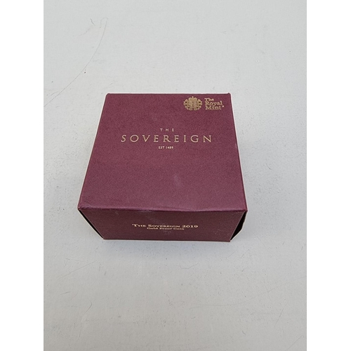 280 - Coins: a Royal Mint 'The Sovereign 2019 Gold Proof Coin', numbered 8842/9500, with CoA and box.... 