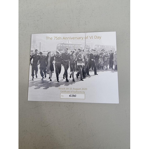 295 - Coins: a 2020 Royal Mint 'The 75th Anniversary of VJ Day Sovereign', brilliant uncirculated, numbere... 