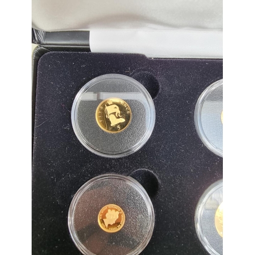 312 - Coins: a 2012 Tristan Da Cunha '50th Anniversary of Decimalisation', 24ct gold proof six coin collec... 